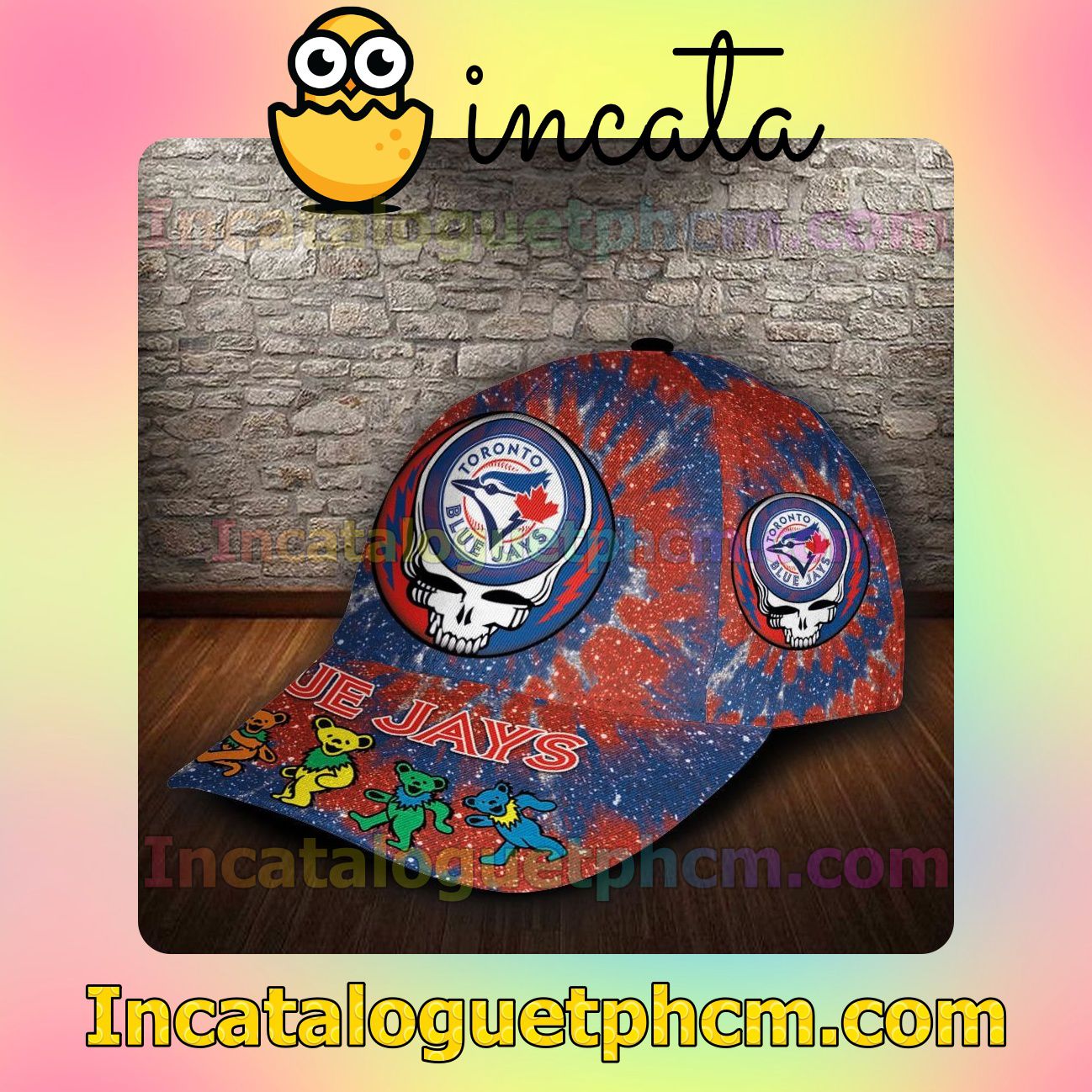 Around Me Toronto Blue Jays & Grateful Dead Band  MLB Customized Hat Caps