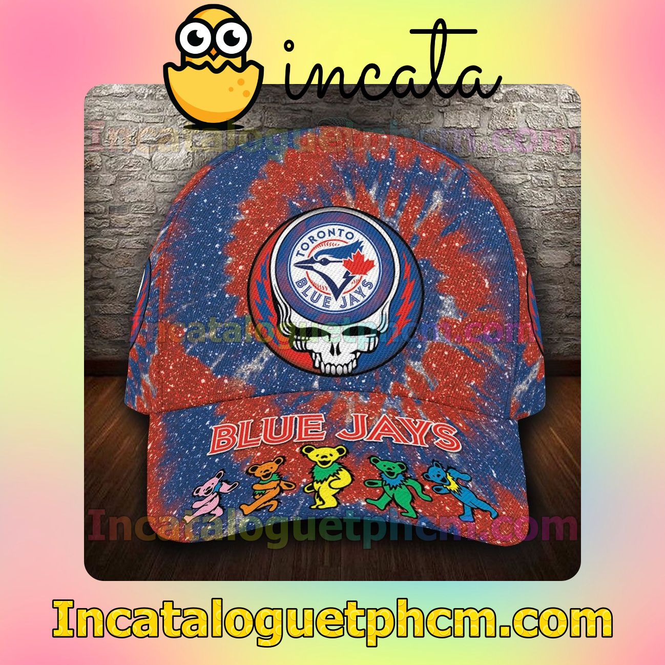 Absolutely Love Toronto Blue Jays & Grateful Dead Band  MLB Customized Hat Caps