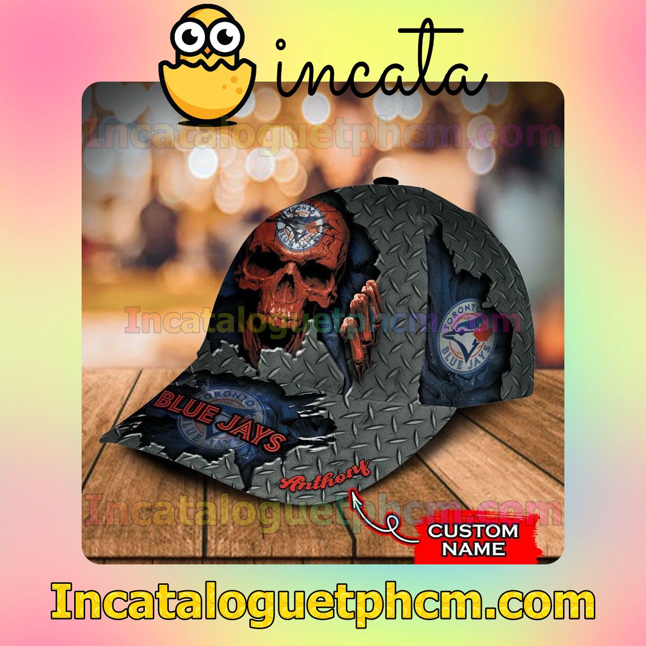 Only For Fan Toronto Blue Jays Skull MLB Customized Hat Caps
