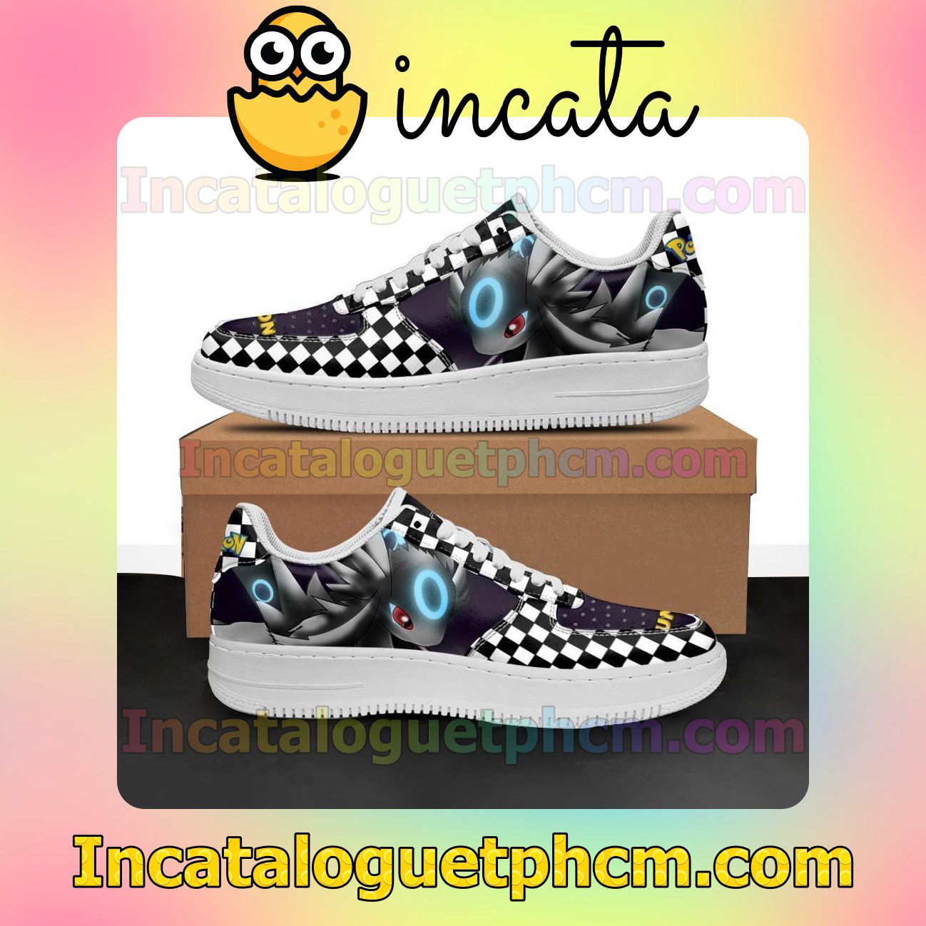 Umbreon Checkerboard Pokemon Nike Low Shoes Sneakers