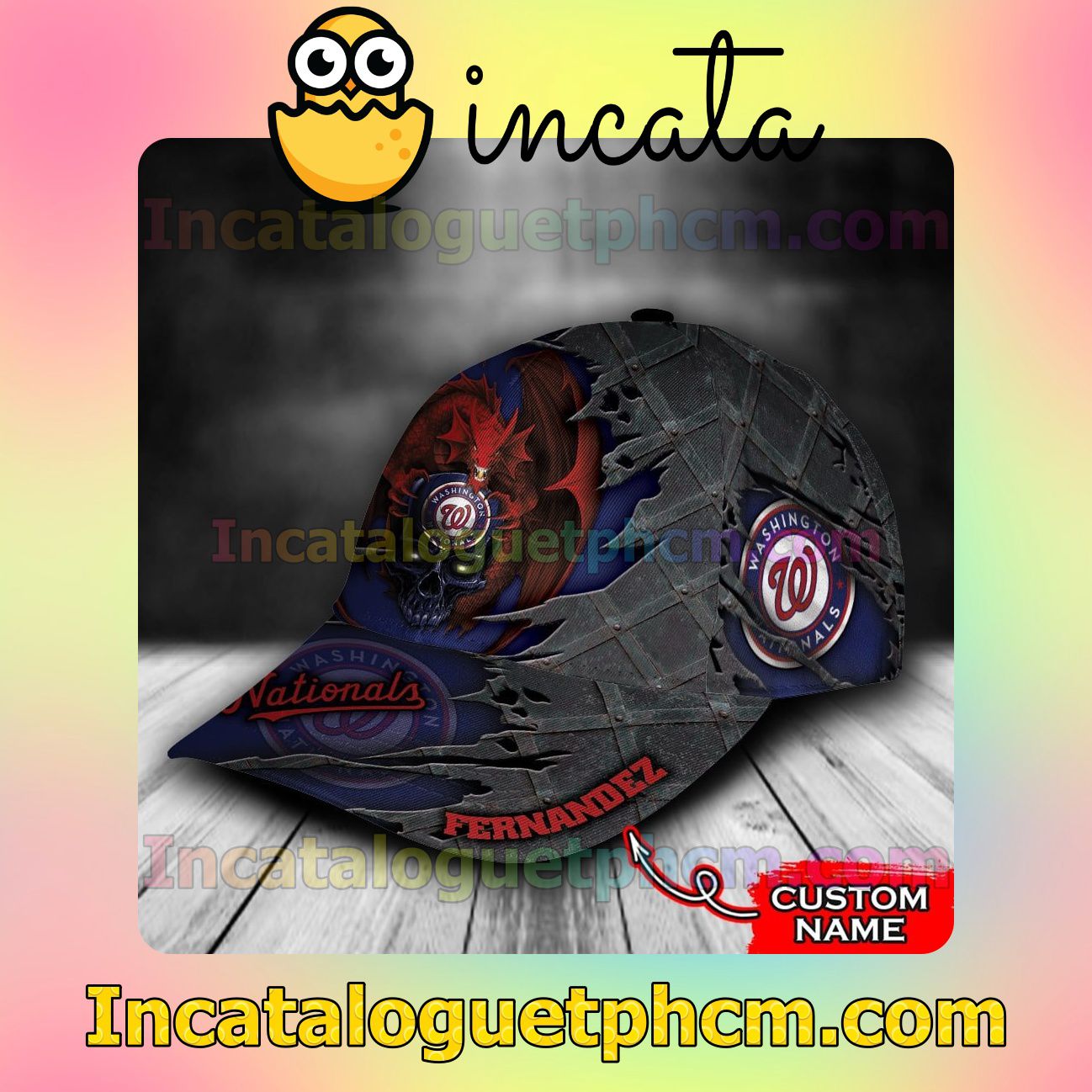 Top Rated Washington Nationals Crack 3D MLB Customized Hat Caps