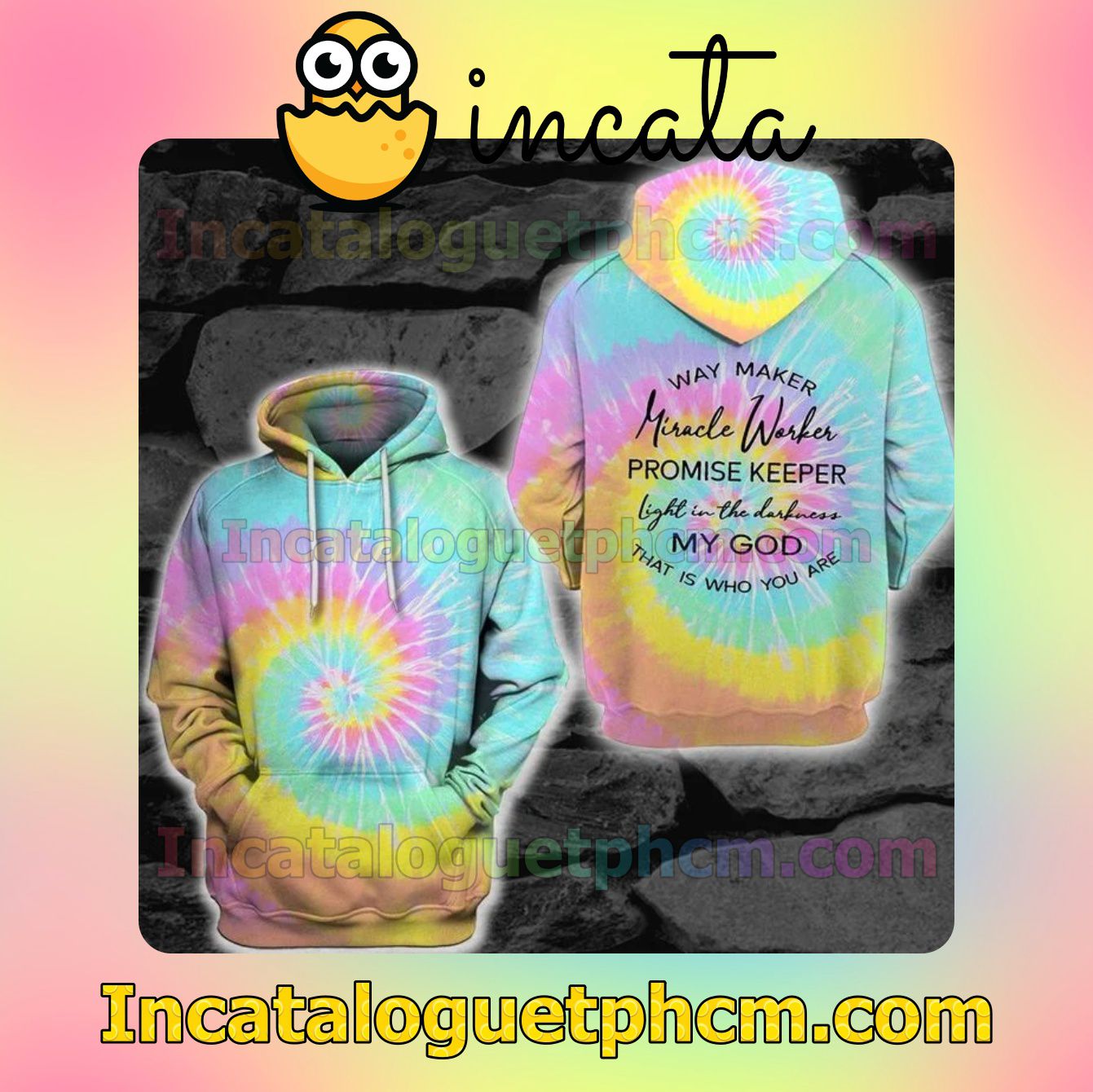 Way Maker Miracle Worker Promise Keeper Light In The Darkness My God That Is Who You Are Tie Dye Nike Zip Up Hoodie