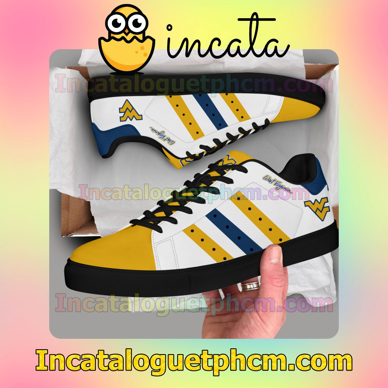 West Virginia Mountaineers Logo Stan Smith Shoes