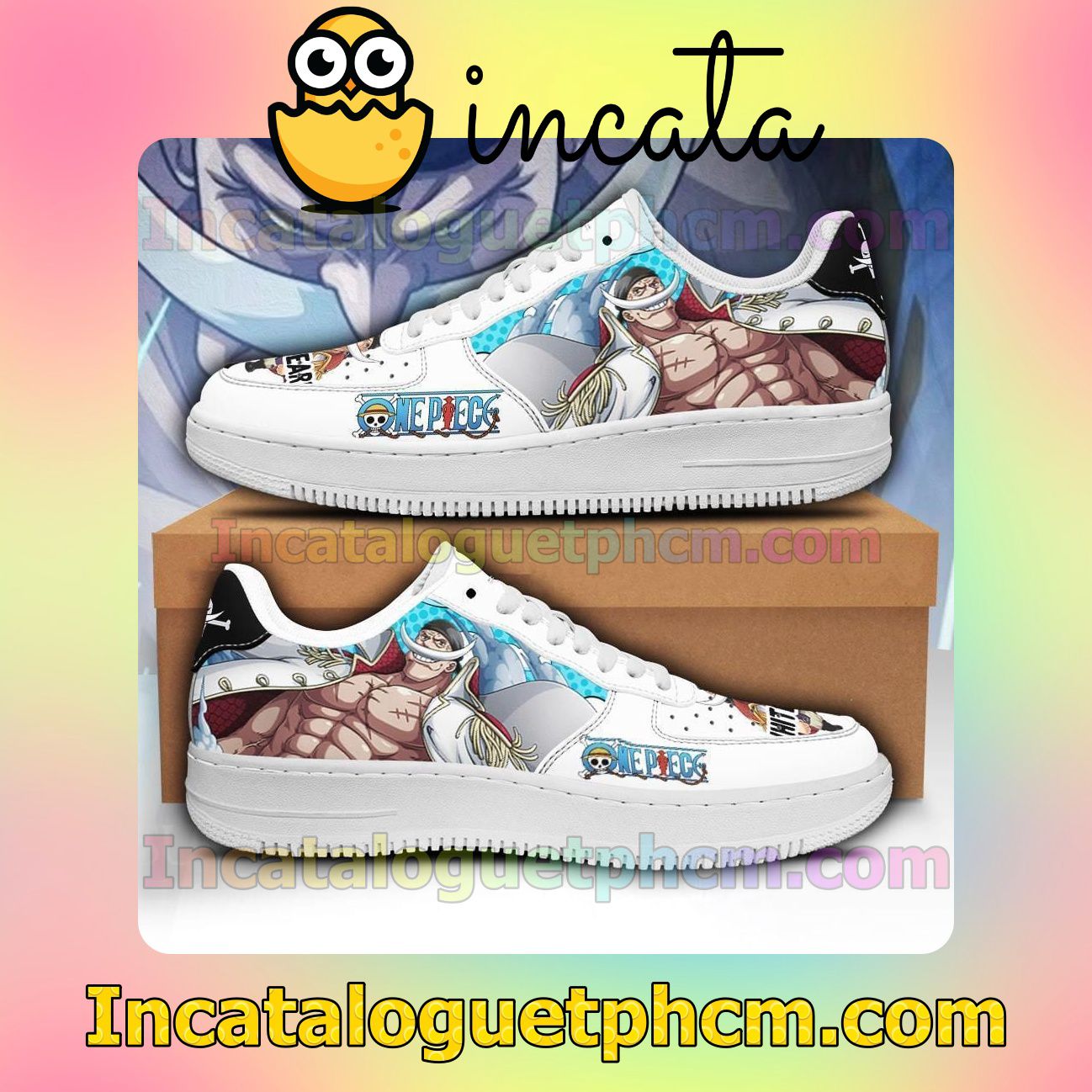 White Beard One Piece Anime Nike Low Shoes Sneakers