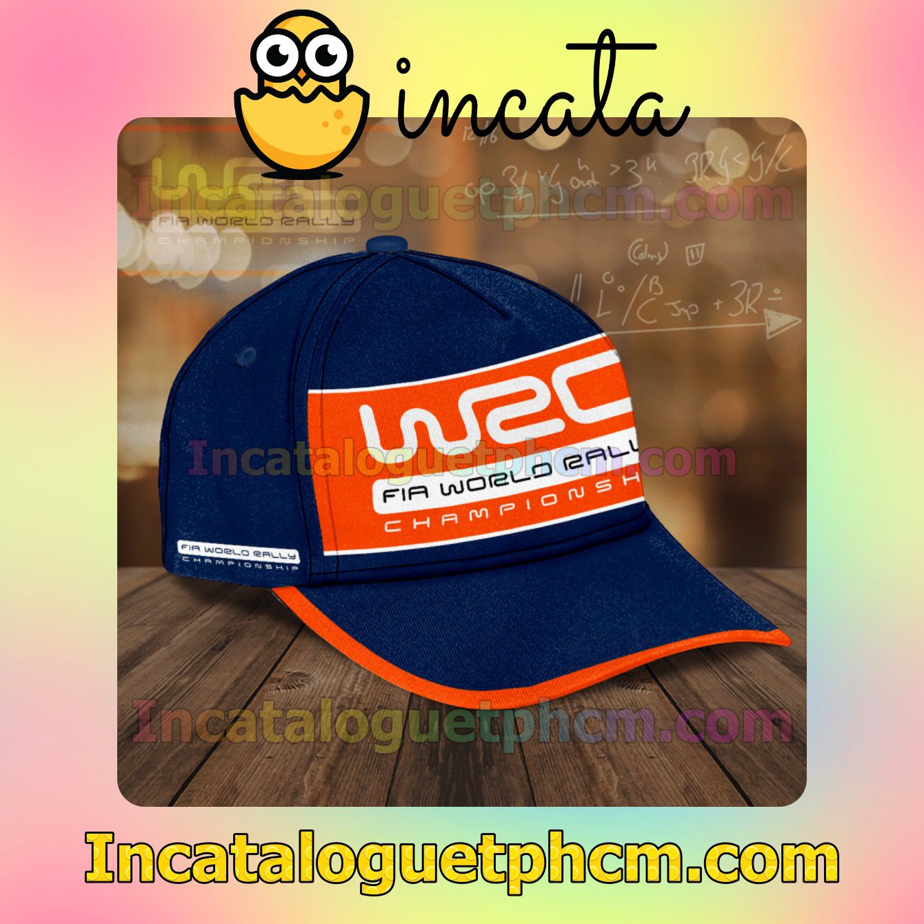 Fantastic Wrc Fia World Rally Championship Orange And Blue Classic Hat Caps Gift For Men